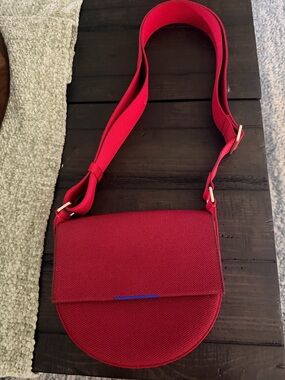 Rothy’s Red Crossbody Saddle Bag -RARE-